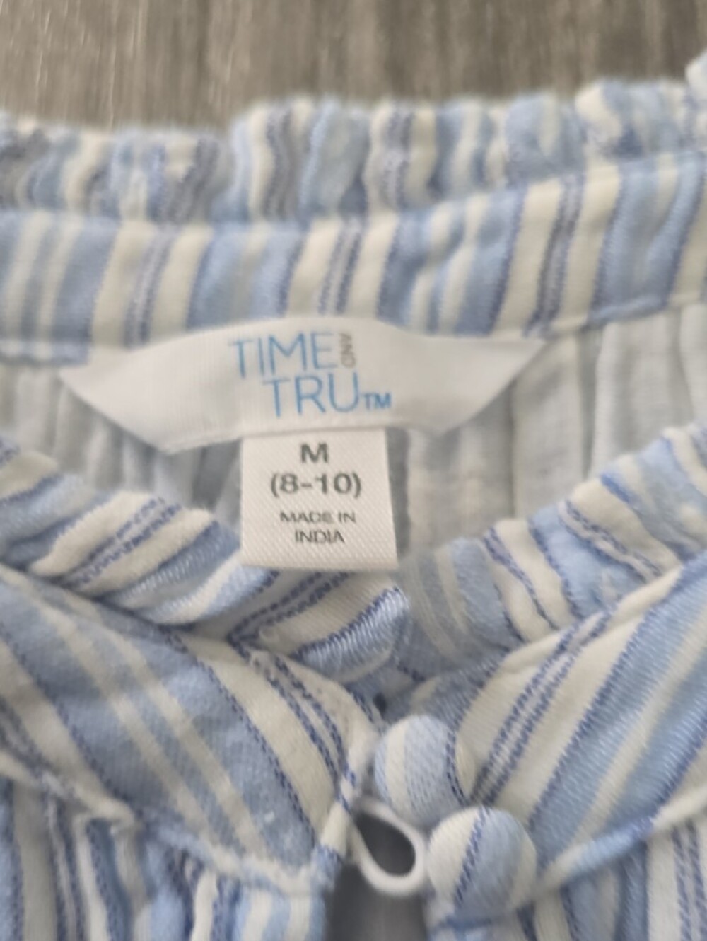 NWT Time and Tru Light Blue & White Striped Halter Dress 100 % Cotton - Picture 7 of 8